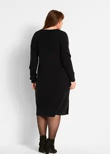 Strickkleid mit V-Ausschnitt knieumspielend, bonprix