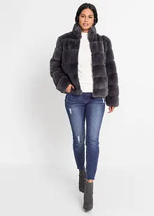 Fellimitat-Jacke mit Reißverschluss, bonprix