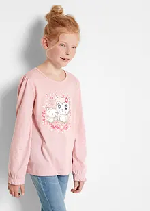 Lot de 2 T-shirts manches longues fille en coton, bonprix