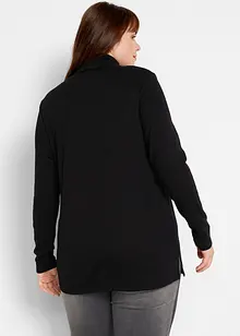 Langarm- Rippshirt mit Rollkragen, bonprix