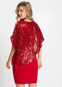 Robe à sequins avec haut effet cape, bonprix