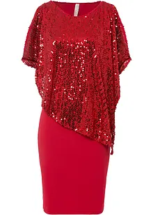 Robe à sequins avec haut effet cape, bonprix