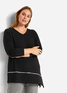 Longshirt mit asymmetrischen Schnitt und Glitzer, bonprix