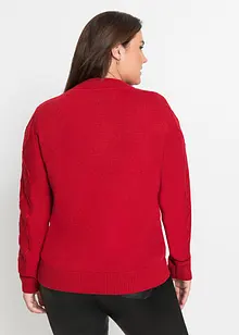 Troyer Pullover mit Zopfmuster, bonprix