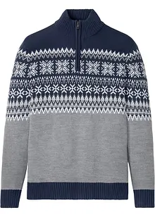 Norweger-Pullover mit Troyerkragen, bonprix