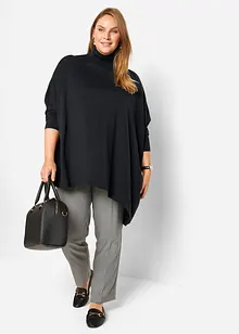 Oversize Poncho-Rollkragenpullover mit asymmetrischem Schnitt, bonprix