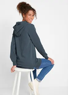 Sweat-shirt sport et féminin avec inscription métallisée, fentes latérales pour une plus grande liberté de mouvement, capuche., bonprix