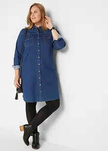 Robe en jean avec élasthanne, manches longues, bonprix