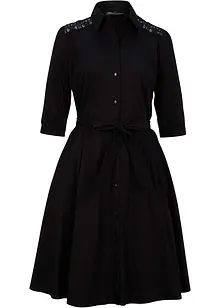 Hemdblusenkleid mit Spitze und Bindeband, bonprix