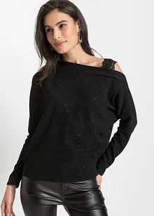 One-Shoulder-Shirt mit Glitzereffekt, bonprix