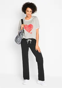 Pantalon en jersey, jambes larges, bonprix