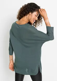 Weiter Long- Strickpullover mit 3/4 Arm, bonprix