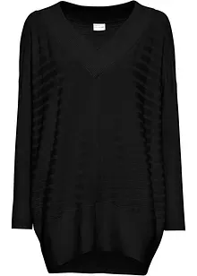 Gerippter Oversize-Pullover, bonprix