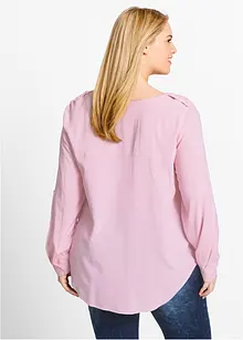 Blouse-tunique en viscose, col V et manches longues, bonprix