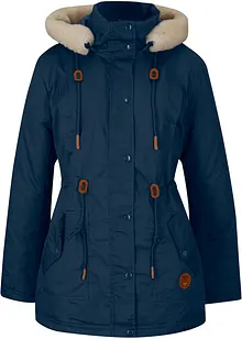 Wattierter Parka mit Fellimitat-Besatz, bonprix