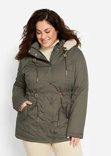 Wattierter Parka mit Fellimitat-Besatz, bonprix