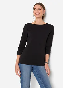 Ripp-Shirt mit U-Boot-Ausschnitt, bonprix