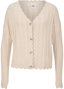 Kurze Ajour-Strickjacke mit nachhaltiger Viskose, bonprix