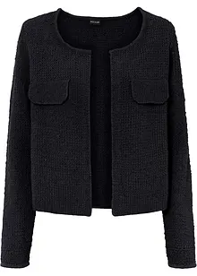 Gilet en maille bouclette façon tweed, bonprix