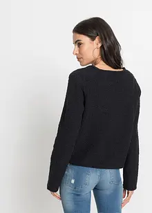 Gilet en maille bouclette façon tweed, bonprix