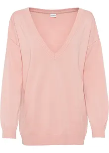 Pull col V, oversize, bonprix