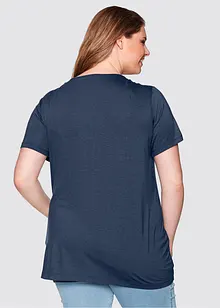 2 in 1 Shirt mit V-Ausschnitt, kurzarm, bonprix