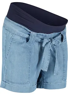 Umstandsshort mit  Leinen in Jeans-Optik, bonprix