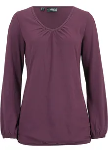 Baumwoll-Langarmshirt mit Gummizug, bonprix