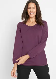 Baumwoll-Langarmshirt mit Gummizug, bonprix