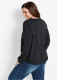 Baumwoll-Langarmshirt mit Gummizug, bonprix