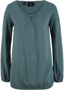 Baumwoll-Langarmshirt mit Gummizug, bonprix