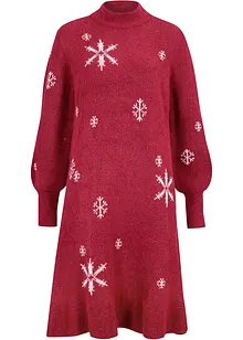 Robe en maille avec flocons de neige, bonprix