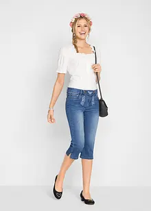 3/4-Trachtenjeans mit Stickerei, bonprix