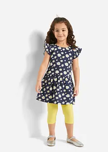 Mädchen Jerseykleid + ¾ Leggings (2tlg. Set) aus Bio-Baumwolle, bonprix