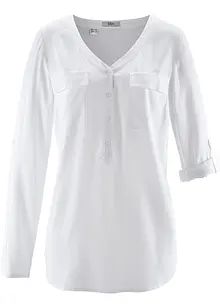 Bluse mit V-Ausschnitt, Langarm, bonprix