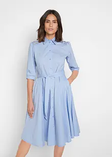 Robe-chemise à dentelle et ceinture à nouer, bonprix