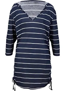 T-shirt long de plage à capuche en viscose, bonprix