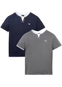 Lot de 2 T-shirts 2 en 1, bonprix
