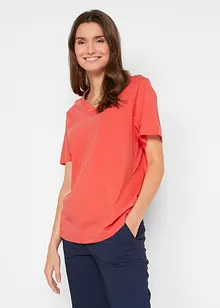 Lot de 5 T-shirts longs amples à col en V, manches courtes, bonprix