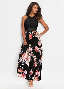 Sommer-Maxikleid mit Blumen-Print und Spitze, bonprix