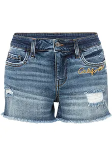 Jeansshorts Mid Waist mit Stickerei, bonprix