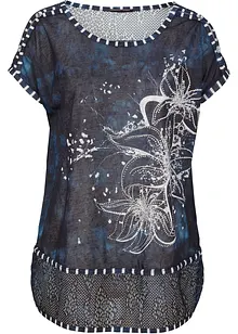 T-shirt imprimé batik avec petites pierres, bpc selection