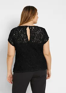 Blouse t-shirt en dentelle cordée, bonprix