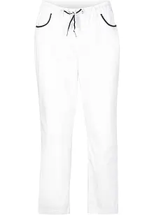 Pantalon 7/8 taille élastiquée en coton Paper Touch, bonprix