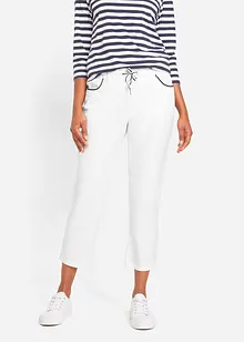 Pantalon 7/8 taille élastiquée en coton Paper Touch, bonprix