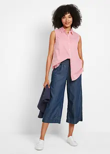 Jupe-culotte ample avec large empiècement taille confortable en twill léger, bonprix