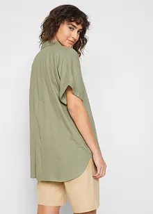 Leinen-Longbluse mit Knopfleiste, bonprix