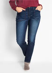 Jean droit extensible taille haute, bonprix