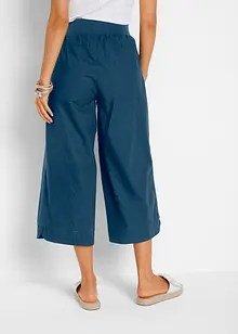 Pantalon en lin à empiècement taille confortable, longueur 3/4, bonprix