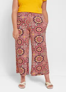 Jupe-culotte large en jersey avec large taille smokée, longueur 7/8, bonprix